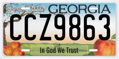 GA license plate CCZ9863