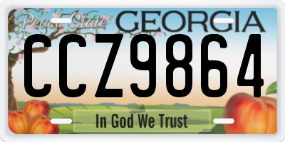 GA license plate CCZ9864