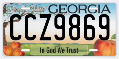 GA license plate CCZ9869