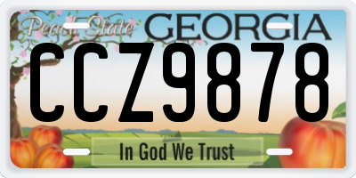 GA license plate CCZ9878