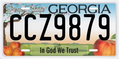 GA license plate CCZ9879