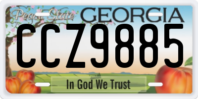 GA license plate CCZ9885