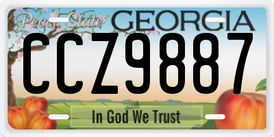 GA license plate CCZ9887