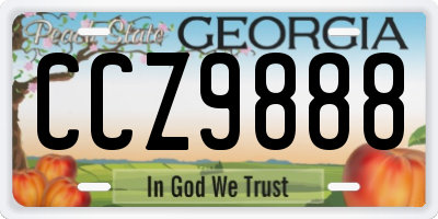 GA license plate CCZ9888