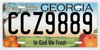 GA license plate CCZ9889