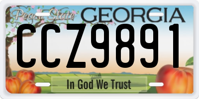 GA license plate CCZ9891