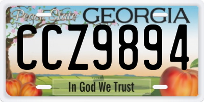 GA license plate CCZ9894