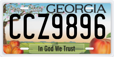 GA license plate CCZ9896