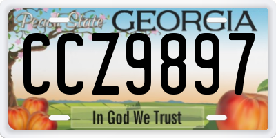 GA license plate CCZ9897