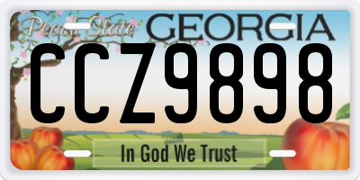 GA license plate CCZ9898