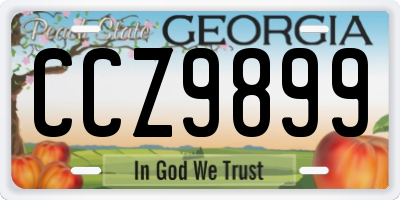 GA license plate CCZ9899
