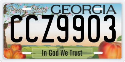 GA license plate CCZ9903