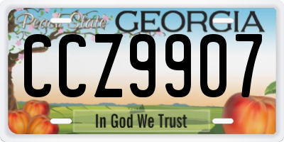 GA license plate CCZ9907
