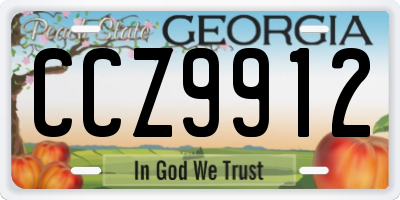 GA license plate CCZ9912