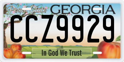 GA license plate CCZ9929