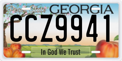 GA license plate CCZ9941