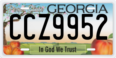 GA license plate CCZ9952