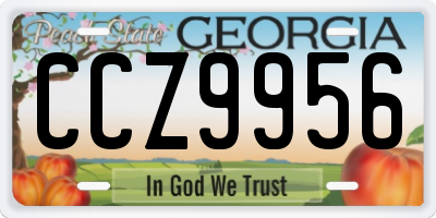 GA license plate CCZ9956