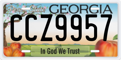 GA license plate CCZ9957