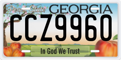 GA license plate CCZ9960