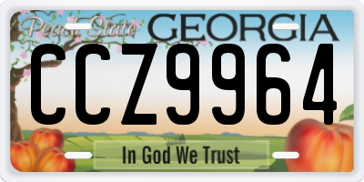 GA license plate CCZ9964