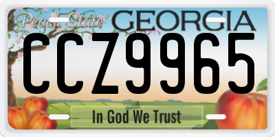 GA license plate CCZ9965