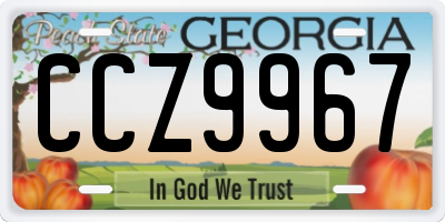 GA license plate CCZ9967