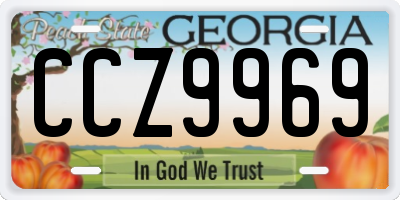 GA license plate CCZ9969