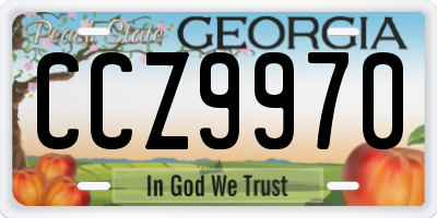 GA license plate CCZ9970
