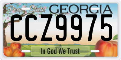 GA license plate CCZ9975