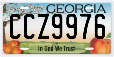 GA license plate CCZ9976