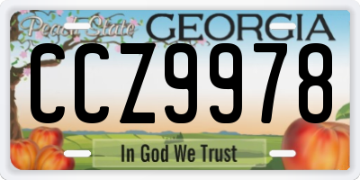 GA license plate CCZ9978