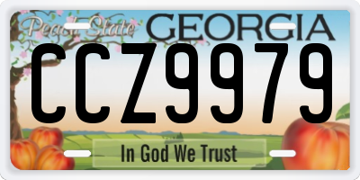 GA license plate CCZ9979