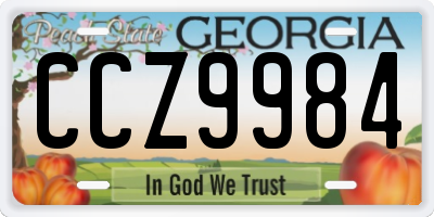 GA license plate CCZ9984