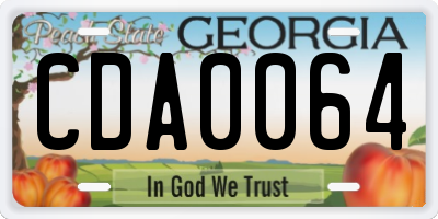 GA license plate CDA0064