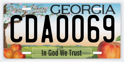 GA license plate CDA0069