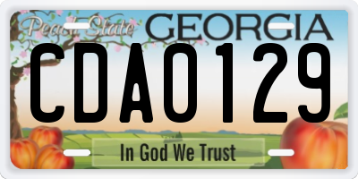 GA license plate CDA0129