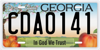 GA license plate CDA0141