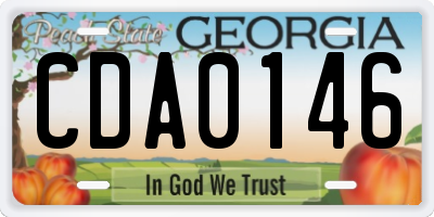 GA license plate CDA0146