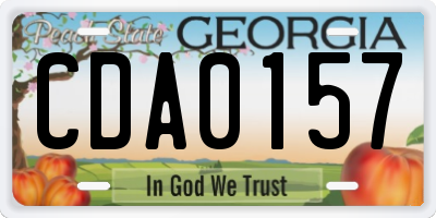 GA license plate CDA0157