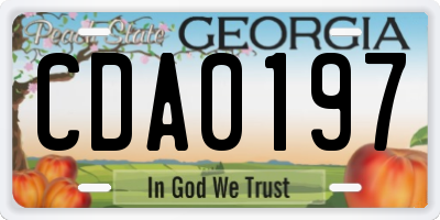 GA license plate CDA0197