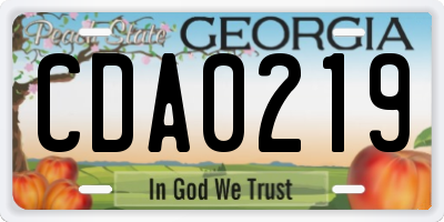GA license plate CDA0219