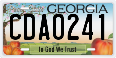 GA license plate CDA0241
