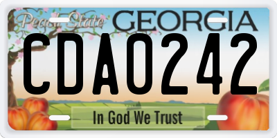 GA license plate CDA0242