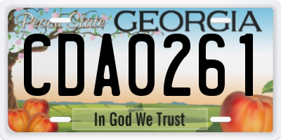 GA license plate CDA0261