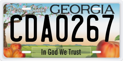 GA license plate CDA0267