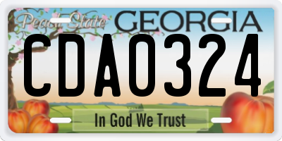 GA license plate CDA0324