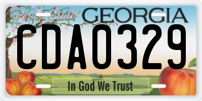GA license plate CDA0329