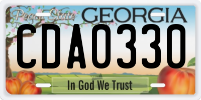 GA license plate CDA0330