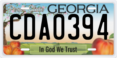GA license plate CDA0394